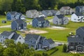 Housing market in the USA. Residential homes in suburban sprawl development in Rochester, New York. Low-density two Royalty Free Stock Photo