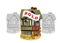 Housing property market sold sign Royalty Free Stock Photo