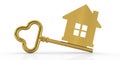 Housing sign with golden key Royalty Free Stock Photo