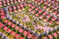 Housing in suburban area aerial Royalty Free Stock Photo