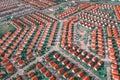 Housing in suburban area aerial panoramic view Royalty Free Stock Photo