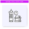 Housing type choosing line icon. Editable