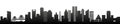 Houston, black silhouette skyscrapers and buildings. Royalty Free Stock Photo