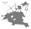 Houston city map grey illustration silhouette shape Royalty Free Stock Photo