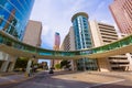 Houston cityscape Bell and Smith St in Texas US