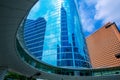 Houston downtown skyscrapers disctict blue sky mirror