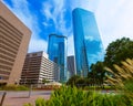 Houston downtown Smith St skyline Texas US Royalty Free Stock Photo