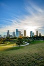 Houston downtown at sunset. Royalty Free Stock Photo