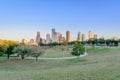 Houston downtown at sunset. Royalty Free Stock Photo