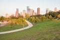 Houston Downtown Sunset from Eleanor Royalty Free Stock Photo