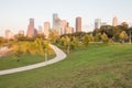 Houston Downtown Sunset from Eleanor Royalty Free Stock Photo