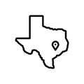 Black line icon for Houston, texas and region Royalty Free Stock Photo