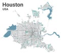 Houston map, administrative area Royalty Free Stock Photo