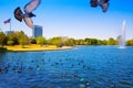 Houston Mc govern lake with spring water Royalty Free Stock Photo