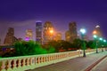 Houston skyline at sunset Sabine St Texas USA