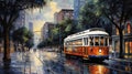 Houston Skyline: Vibrant Impressionistic Artwork of the Bayou City