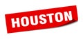 Houston sticker. Houston square peeler sign.