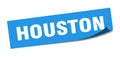 Houston sticker. Houston square peeler sign.