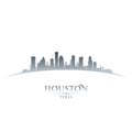 Houston Texas city skyline silhouette white background