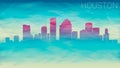 Houston Texas City USA Skyline vector Silhouette. Broken Glass Abstract Geometric Dynamic Textured. Banner Background. Colorful Sh Royalty Free Stock Photo