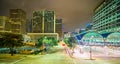 Houston Texas modern skyline at night