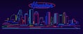 Houston Texas neon sign skyline