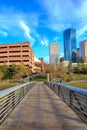 Houston Texas Skyline with modern skyscrapers and blue sky view Royalty Free Stock Photo