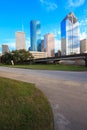 Houston Texas Skyline with modern skyscrapers and blue sky view Royalty Free Stock Photo