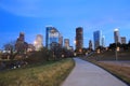 Houston Texas Skyline with modern skyscrapers and blue sky view Royalty Free Stock Photo