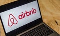 Airbnb logo on laptop screen