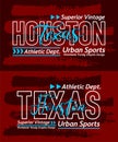 Houston Texas urban calligraphy typeface grunge superior vintage, for print on t shirts etc.