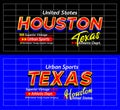 Houston Texas urban modern sports typeface superior vintage, for print on t shirts etc.