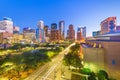 Houston, Texas, USA downtown park and skyline Royalty Free Stock Photo