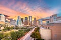 Houston, Texas, USA downtown park and skyline Royalty Free Stock Photo