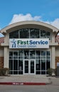 First Service Credit Union building exterior in Houston, TX.