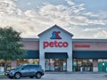 Petco Animal Supplies storefront and parking lot in Houston, TX.