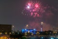 Houston, TX/USA - circa July 2013: Independence Day Fireworks above Downtown Houston, Texas