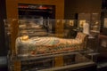 HOUSTON, USA - JANUARY 12, 2017: Exposition of different sarcophagus inside of the building in the Ancient Egypt area