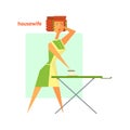 Houswife Ironing Abstract Figure