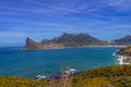 Hout bay beach along Chapman`s peak drive in Cape Town Royalty Free Stock Photo