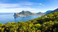 Hout Bay Coastal mountain landscape with fynbos flora in Cape Town Royalty Free Stock Photo