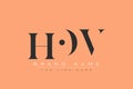 HOV abstract letter logo design Royalty Free Stock Photo