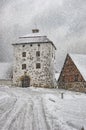 Hovdala Castle Gatehouse in Winter Royalty Free Stock Photo