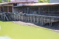 Hovels on the riverside in a small thai village