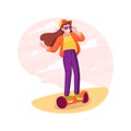 Hoverboard isolated cartoon vector illustration.