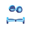 Hoverboard Scooter for Teenagers Icons Set Vector