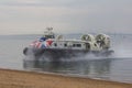 A Hovercraft arrives at Southsea Hoverport with a service from Ryde Hoverport, Isle of Wight