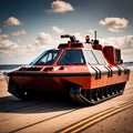 Hovercraft, hovering floating vehicle of off-road amphibious transport