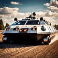 Hovercraft, hovering floating vehicle of off-road amphibious transport