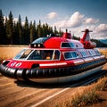 Hovercraft, hovering floating vehicle of off-road amphibious transport